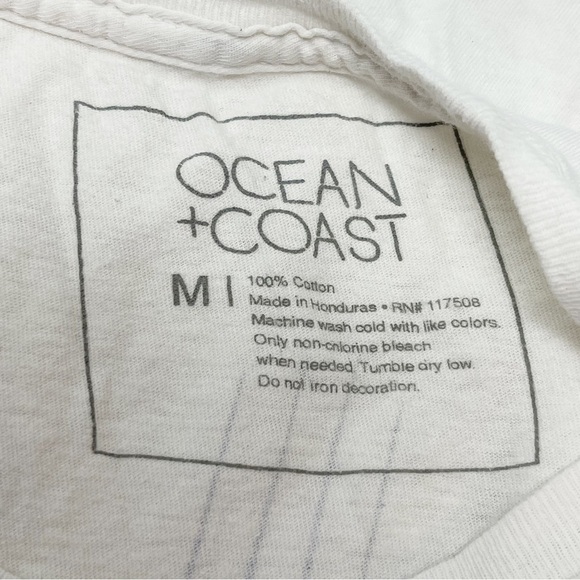 OCEAN & COAST Women’s Blue White Fishing Graphic Tee Short Sleeve Cotton Size M - Picture 5 of 5